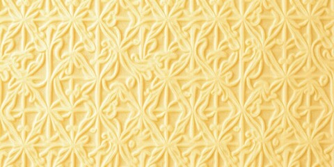 Close-up of a textured wafer pattern with a delicate and intricate design, dessert, close-up