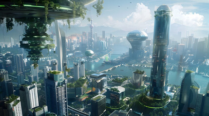 Naklejka premium architecture cityscape business sky view