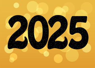 Get ready for the new year with this vibrant and artistic card featuring a bold black number 2025. The number is adorned with a bright spray decor, adding a touch of excitement to your celebrations. 