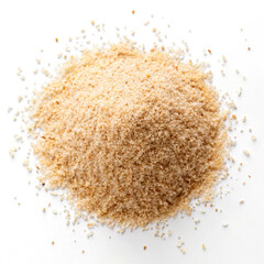 Pile of psyllium husk top view isolated on transparent background