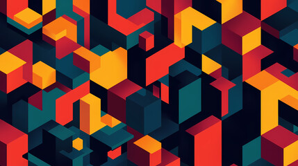 Modern abstract background with 3d geometric cube patterns. creative design with shadows and reflections. ideal for digital art, graphic design, and technology themes. Futurism. Illustration