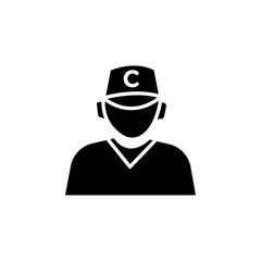 Coach icon black and white vector outline sign