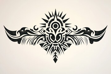 Fototapeta premium Abstract Black Tribal Winged Design Artwork