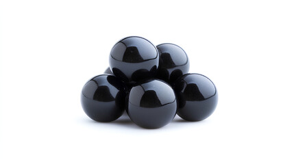 Pile of Black Tapioca Boba Pearls Isolated