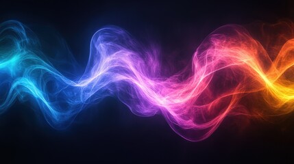 Obraz premium Vibrant Abstract Waves of Colorful Light on Dark Background