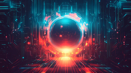 Obraz premium Futuristic abstract background with sleek lines and holographic elements. Futurism. Illustration