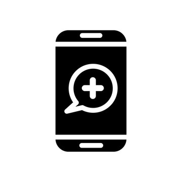 recommend clip art: online medical consultation icon black and white vector outline sign