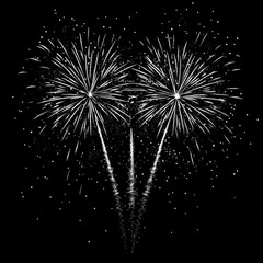 Obraz premium Colorful fireworks on black background