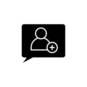 recommend clip art: Person conversation icon black and white vector outline sign