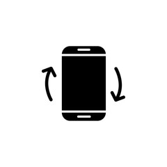 rotate phone icon black and white vector outline sign