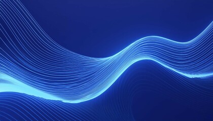 3d rendering abstract modern minimal wallpaper with wavy lines glowing over the blue background