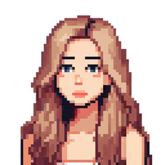 Obraz premium Pixel art woman portrait 