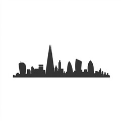 Fototapeta premium London Skyline Silhouette, Illustration Isolated On White Background