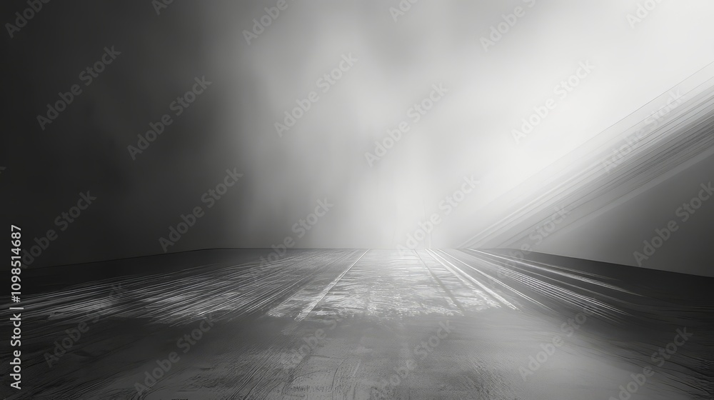 Poster a grayscale gradient with a subtle linear effect, creating a sense of depth and perspective