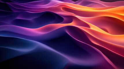 Obraz premium Futuristic Neon 3D Fluid Renders with Organic Shapes on a Moody Dark Canvas