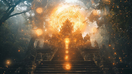 Ancient Temple, Glowing Aura