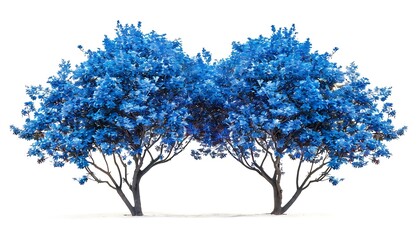 Obraz premium blue tree isolated on white background, with clipping path