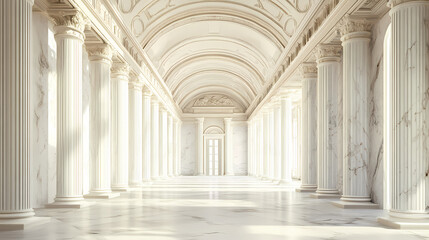 Obraz premium It features white marble columns and a classical design evoking a feeling of luxury and history. Baroque. Illustration