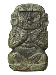 Ancient Maya Jade Deity Figure - Pre-Columbian Sculpture