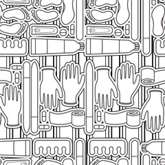 Sole Searching Endless Feet Line Art Illustration as Repeat Pattern Design