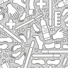Sole Searching Endless Feet Line Art Illustration as Repeat Pattern Design