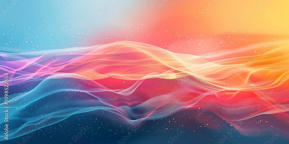 Poster a vibrant abstract background featuring colorful flowing waves and gradient hues, perfect for modern