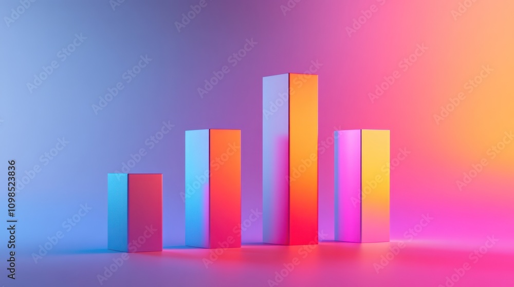 Poster colorful bar graph representing data visually.