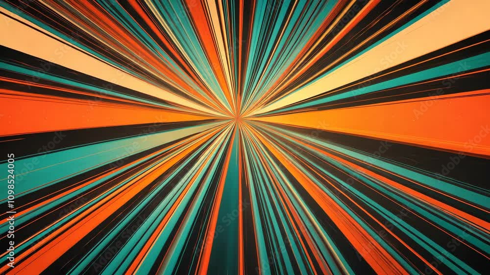 Poster dynamic abstract artwork with radiating lines and