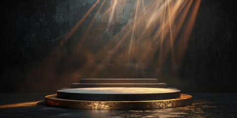 High-resolution image of an award podium against a blank background, ideal for customization.