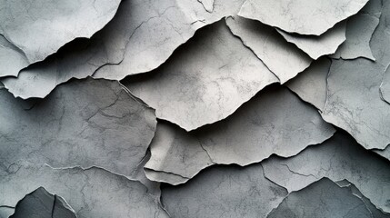 Abstract Textured Layers of Weathered Grey Paper