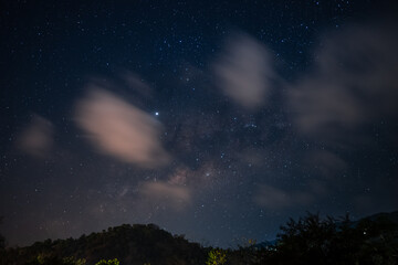 Night landscape under the stars