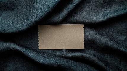 Elegant Blank Card on Dark Textured Fabric