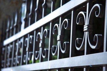Detail of a wrought iron fence