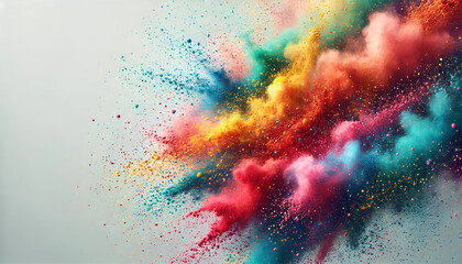 Fototapeta premium Mesmerizing abstract colorful background, colorful ink chaos in air 