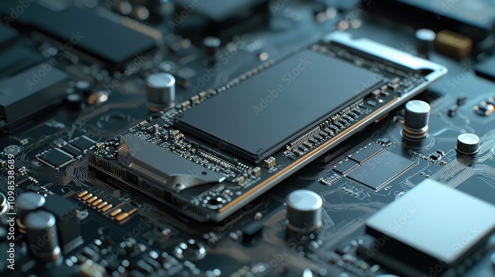Poster ultra-thin processor design for modern smartphones featuring advanced motherboard technology in high