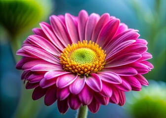 A Close-Up View of a Beautiful Pink Daisy Flower with Radiant Yellow Center Showcasing Its Delicate Petals Against a Soft Blurred Background