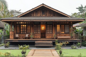 Fototapeta premium Renting homes with cultural heritage elements, blending traditional architecture with modern amenities for unique living spaces,