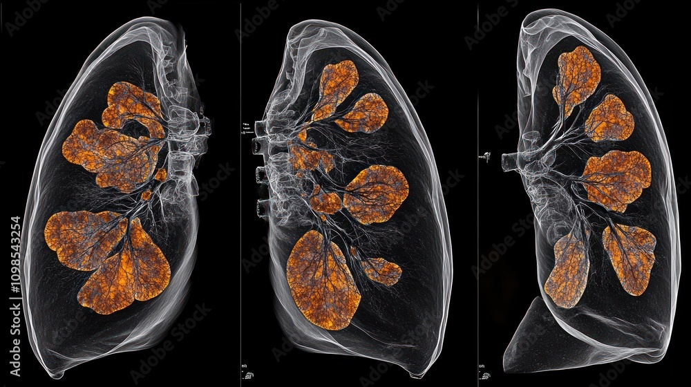 Poster 3D Rendering of Lungs with Bronchiectasis