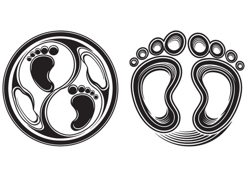  baby feet logo silhouette vector, baby feet silhouette vector, silhouette baby footprint, Baby footprint silhouette, baby feet silhouette icon vector illustration design on white background