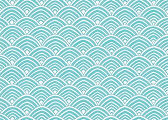Serene Aquatic Pattern in Light Blue &ndash; Traditional Asian Design with Elegant Curve Motifs for Versatile Creative Projects and Backgrounds