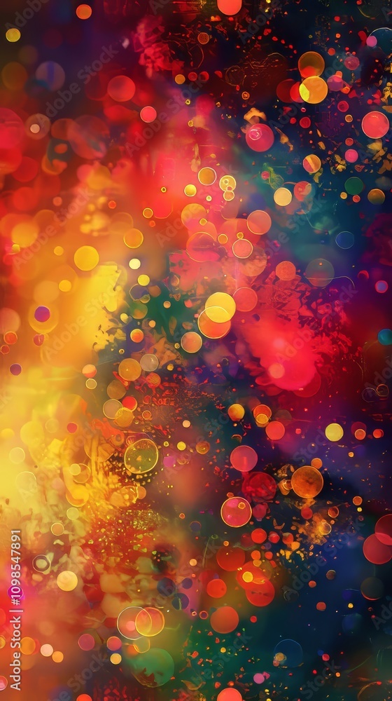 Poster a colorful background with many small circles. the circles are of different colors and sizes. the ba