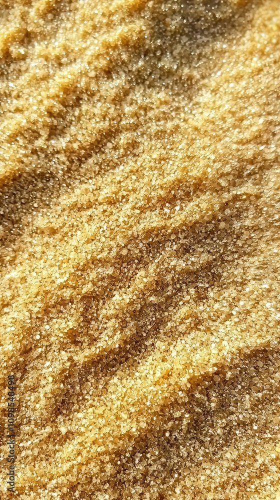 Aufkleber close-up view of sand particles forming unique patterns on a beach, captivating texture and color va