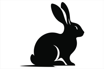 Obraz premium A black and white Bunny Silhouette