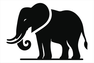 Obraz premium A black and White Elephant Silhouette