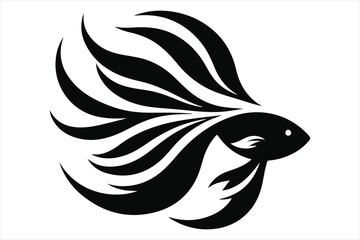 A black and white Fish Silhouette