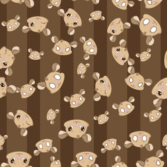 Expressive Gerbil Cartoon Repeat Pattern Design
