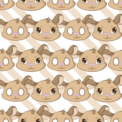 Expressive Gerbil Cartoon Repeat Pattern Design