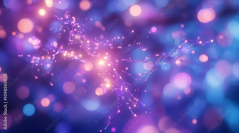 Poster abstract network design with glowing lines
