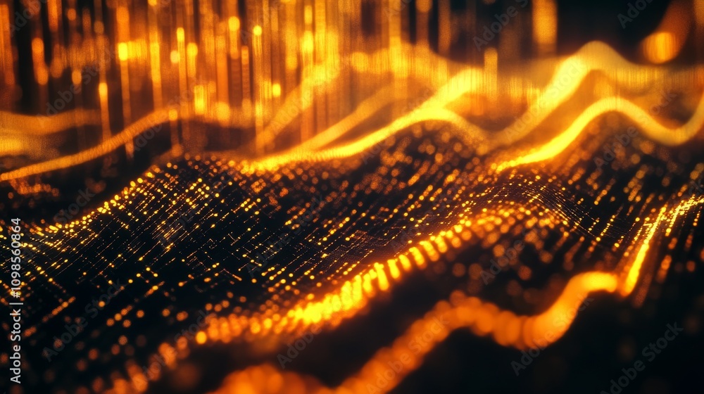 Poster golden abstract data visualization