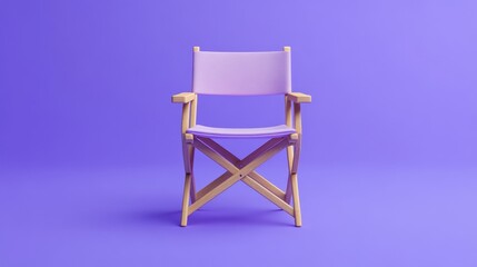 Fototapeta premium A purple chair with a wooden frame and a purple cloth